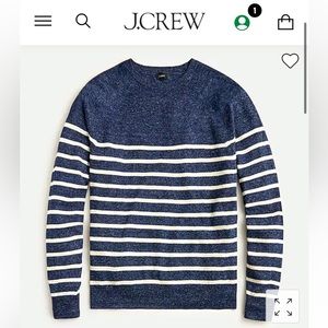 J.Crew Men’s M Linen-cotton lightweight sweater in stripe